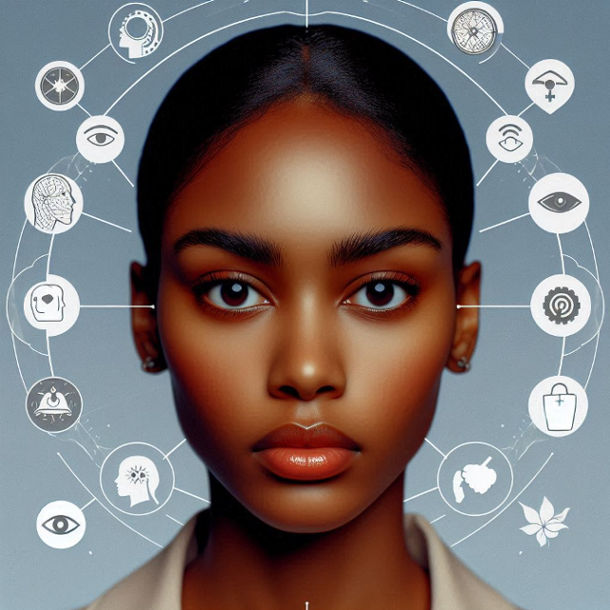 A person with a broad forehead, defined jawline, and wide-set eyes displays traits of intelligence, confidence, and openness.